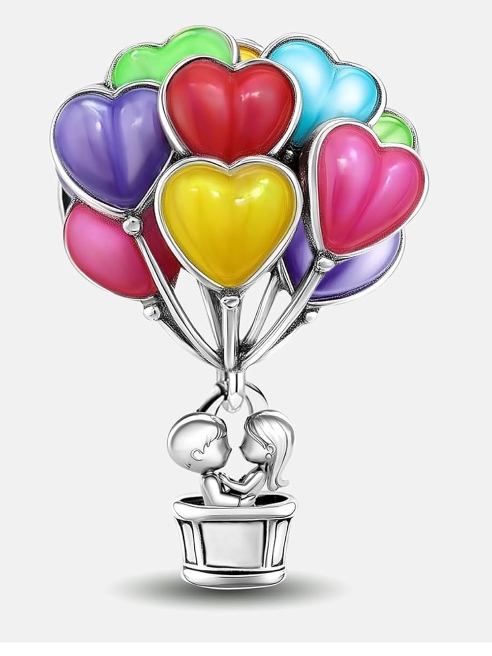 Heart Hot Air Balloon Couples Charm